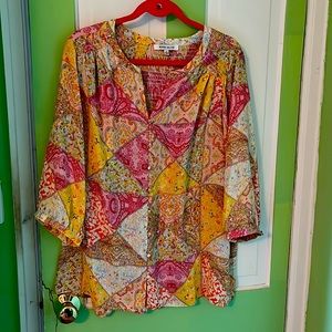 Rose + Olive brand peasant top